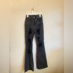 XS Shein black ripped denim jeans